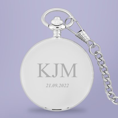 Engraved Pocket Watch - initial and Date 