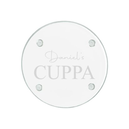 Engraved Round Glass Coaster - My Cuppa