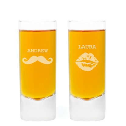 Engraved Shot Glass Set - He and She