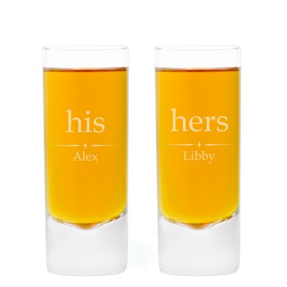 Engraved Shot Glass Set - His and Hers