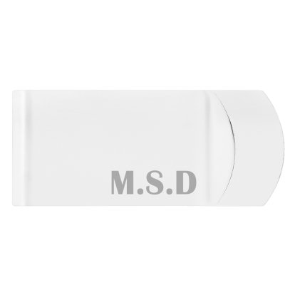 Engraved Silver Plated Money Clip - Bold Initials