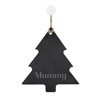 Engraved Slate Christmas Tree Decoration for Her 