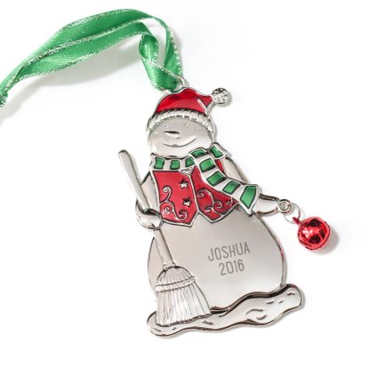 Engraved Snowman Christmas Decoration
