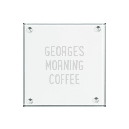 Engraved Square Glass Coaster - Message