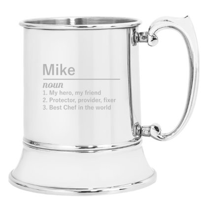 Engraved Stainless Steel Tankard - Definition
