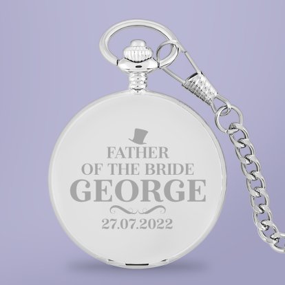 Engraved Wedding Pocket Watch - Father of... 