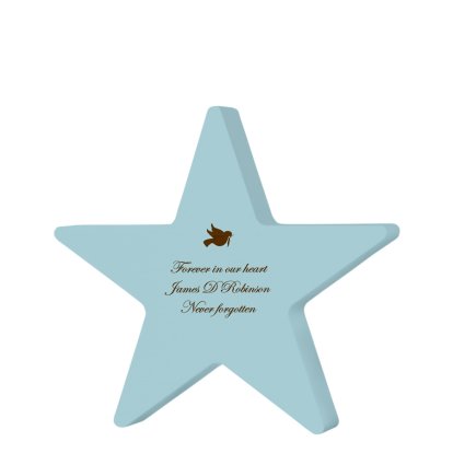 Personalised Wooden Blue Star Keepsake - In Loving Memory
