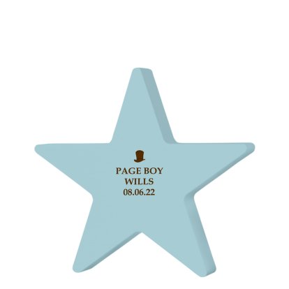 Personalised Wooden Blue Star Weddding Keepsake