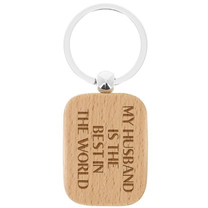 Engraved Wooden Keyring - Any Message