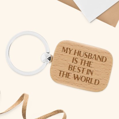 Engraved Wooden Keyring - Any Message