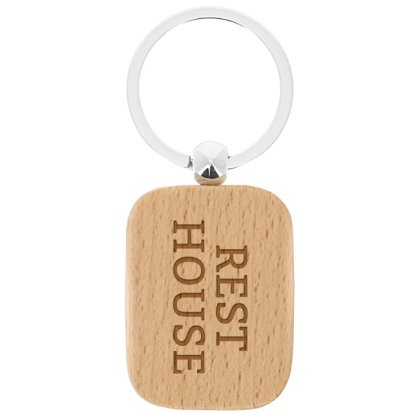 Engraved Wooden Keyring - House Keys