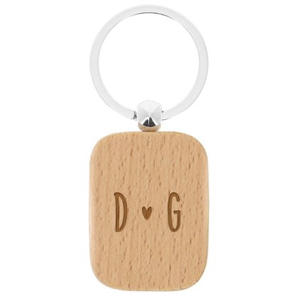Engraved Wooden Keyring - Initials 