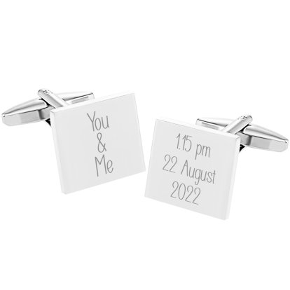 Personalised You and Me Cufflinks