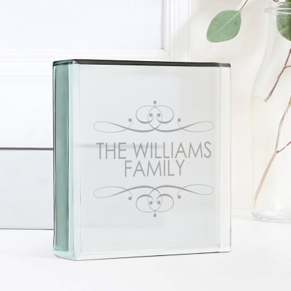 Family Engraved Glass Keepsake 
