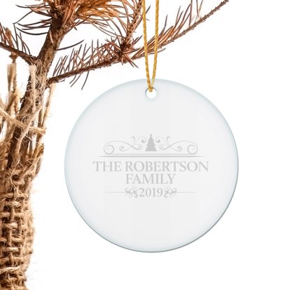 Family Personalised Glass Round Decoration