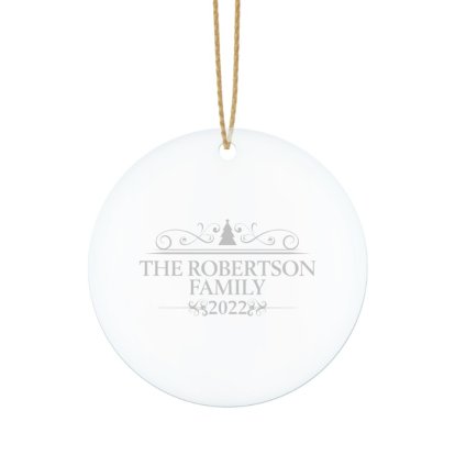 Family Personalised Glass Round Decoration