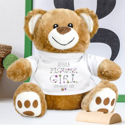 Flower Girl Personalised Wedding Teddy Bear