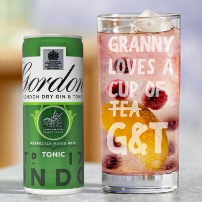 G&T is Not Tea Engraved Glass & Gordon's Gin Gift Set