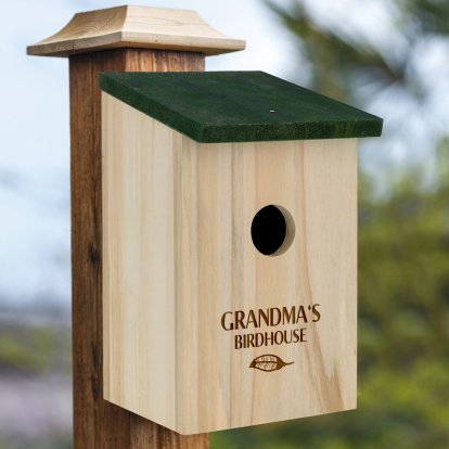 Grandma's Personalised Rustic Wooden Bird Nesting Box 