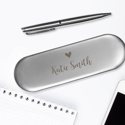 Heart Personalised Pen and Case
