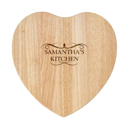Her Kitchen Personalised Heart Chopping Board