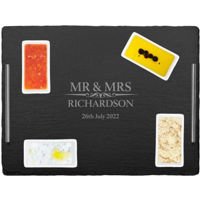 Heritage Mr and Mrs Slate Serving Tray with 4 Dishes