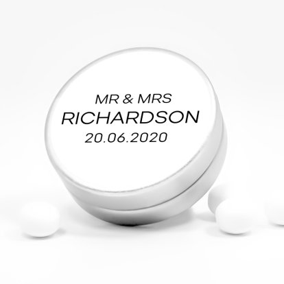 Heritage Wedding Mr and Mrs Personalised Mints 