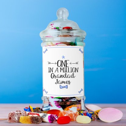 He's One in A Million Personalised Victorian Sweet Jar 