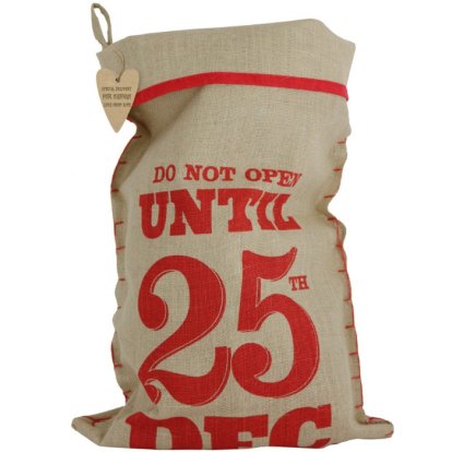 Hessian Christmas Sack with Personalised Tag