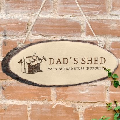 His Shed Engraved Log Sign Photo 2