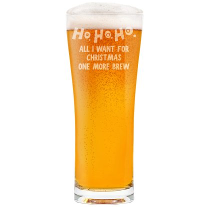 Ho Ho Ho Personalised Tall Pint Glass 