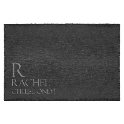 Initial and Name Engraved Large Slate Cheese Board