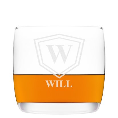 Initial and Name Engraved Rocks Whisky Glass