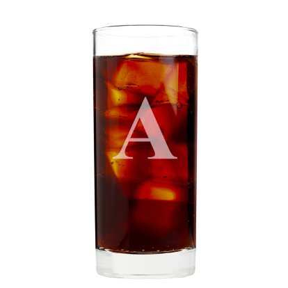 Initial Engraved High Ball Glass 