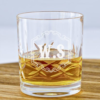 Initials Personalised Cut Glass Whisky Glass 