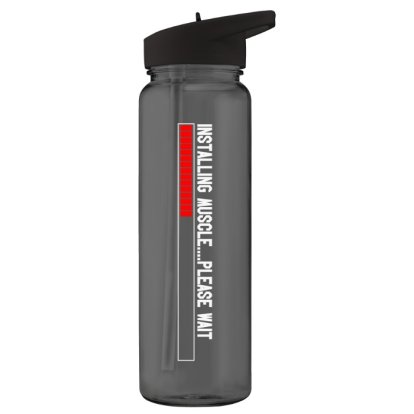 Installing Muscles Personalised Black Gym Bottle