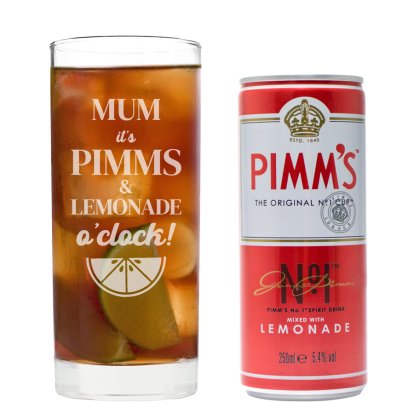 It's Pimms O'Clock Engraved Glass & Pimm's Gift Set