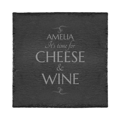 It's Time For…Engraved Square Slate Cheese Board