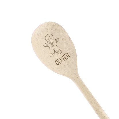 Joyful Gingerbreadman Personalised Wooden Spoon