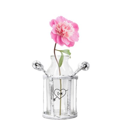 Love Initials Personalised Mini Bottle Vase & Basket 