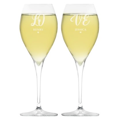 LOVE Personalised Royale Wine Glass Set