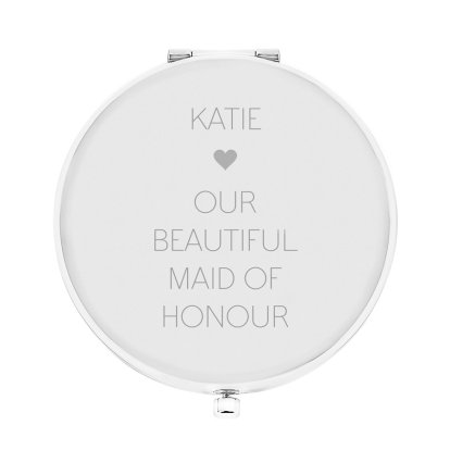 Personalised Silver Plated Compact Mirror - Maid of Honour