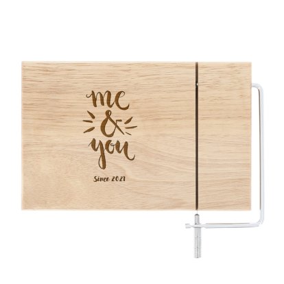 Me and You Personalised Cheese Board and Slicer