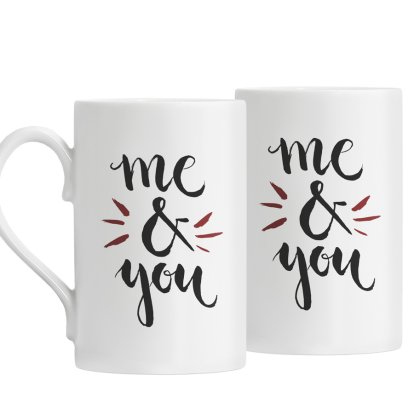 Me and You Personalised Windsor Mug Set