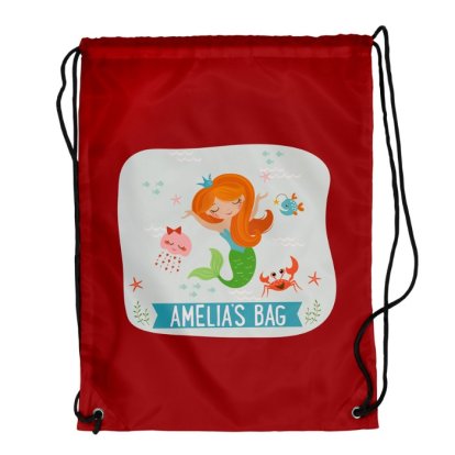 Mermaid Personalised Red Bag