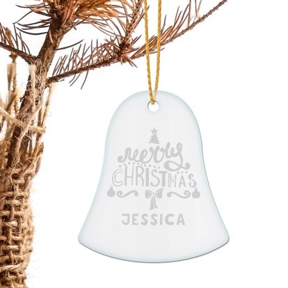 Merry Christmas Engraved Bell Decoration 