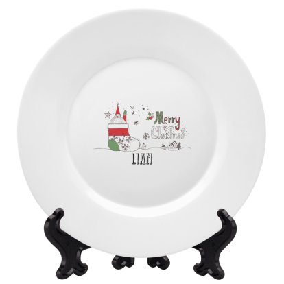 Merry Christmas Personalised Ceramic Plate