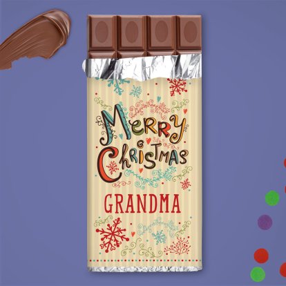 Merry Christmas Personalised Chocolate Bar