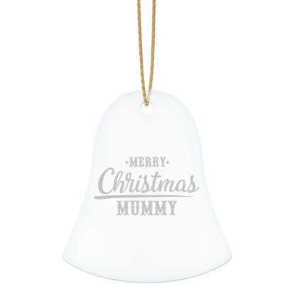 Merry Christmas Personalised Glass Bell Hanging Decoration