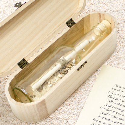 Personalised Message in a Bottle with Wooden Box